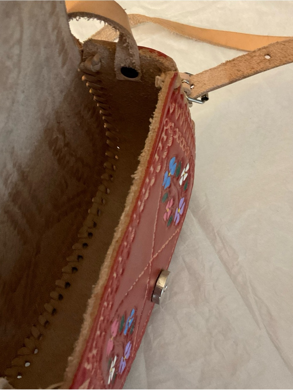 Frida Kahlo Hand Tooled Leather Purse Handmade  in Mexico - Picture 9 of 9